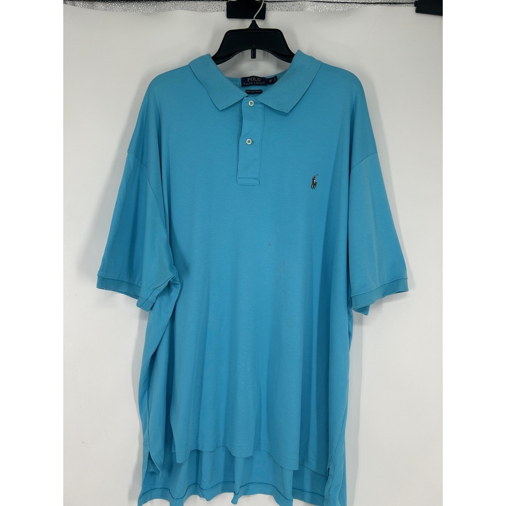 Polo Ralph Lauren Polo Shirt 3XL Big 3XB Turquoise Pima Soft Touch Short Sleeve